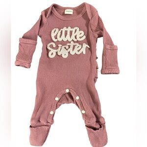 💕Newborn Little Sister Mauve One Piece